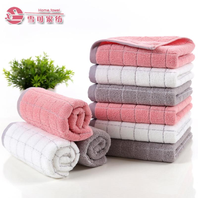 Pure cotton towel with 32 strands of grid, absorbent and soft for washing, adult face towel, supermarket gift promotion towel