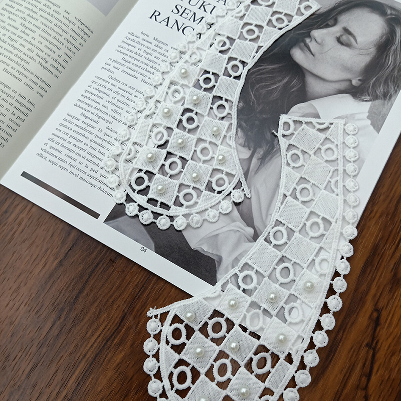 New diy clothing accessories: lace, embroidery, handcrafted pearl matching, milk silk lace Application Scenario