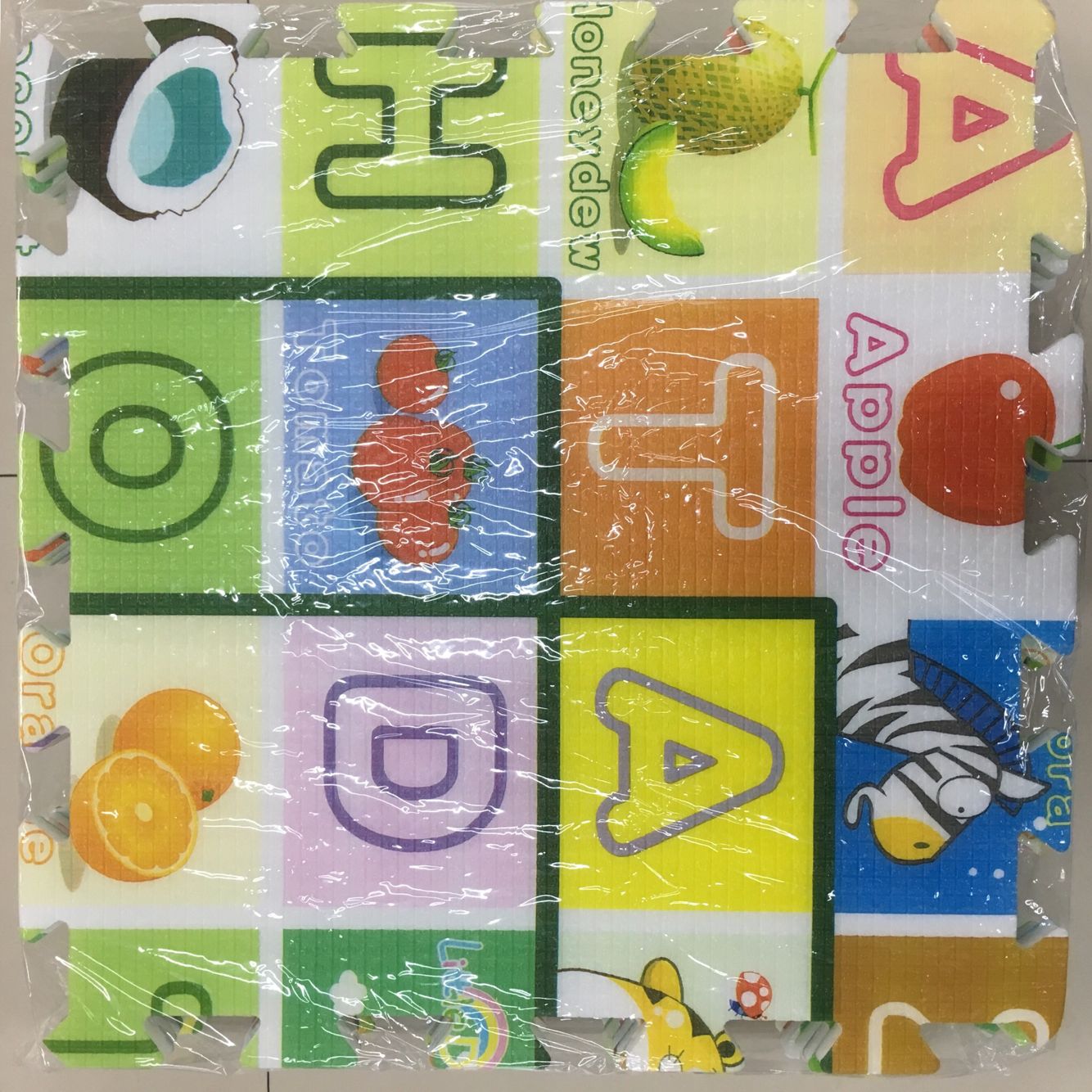 1.5cm thick 60*60*6 pieces set eco-friendly children's puzzle mat, game mat, PE mat, climbing mat Specification drawing