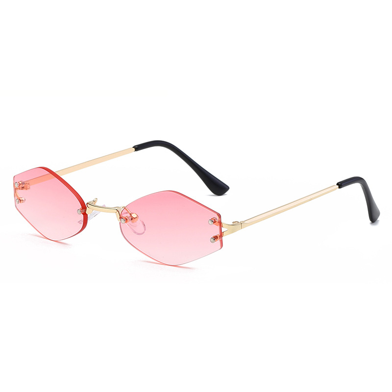 2019 new rimless irregular sunglasses Europe and the United States retro rimless ocean piece AliExpress glasses thumbnail