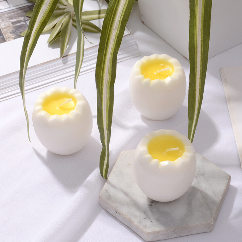 厂家直销 创意个性鸡蛋蜡烛无烟石蜡蜡烛圆柱形家居装饰道具