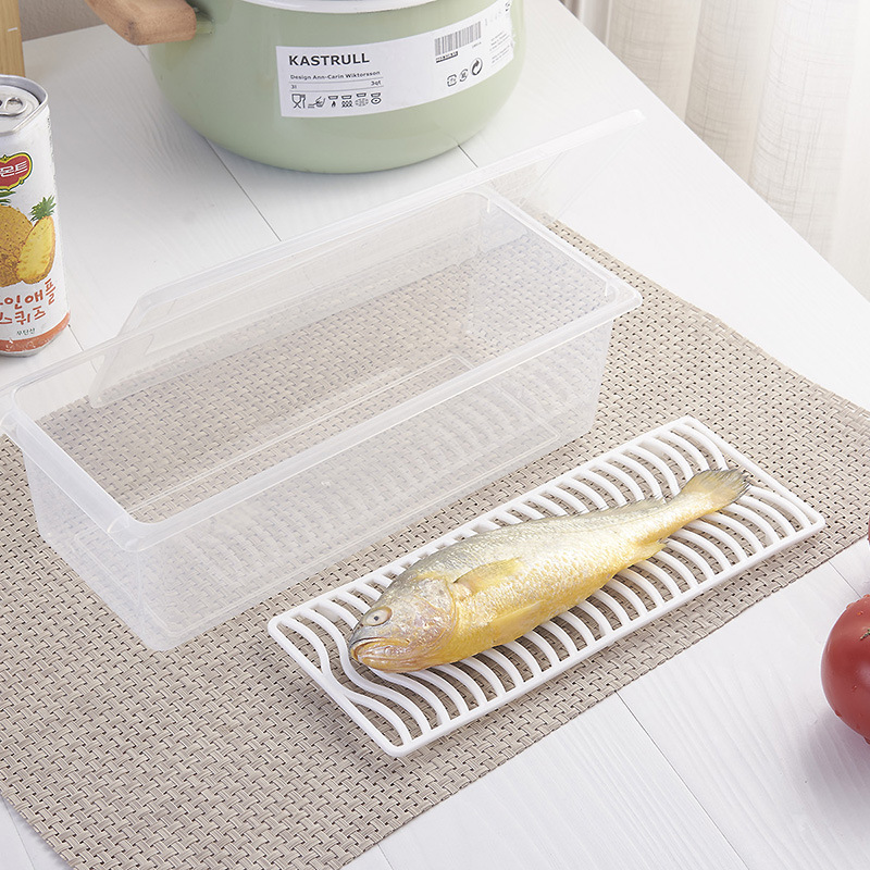 New creative fish food storage box plastic transparent plastic refrigerator storage box kitchen supplies thumbnail