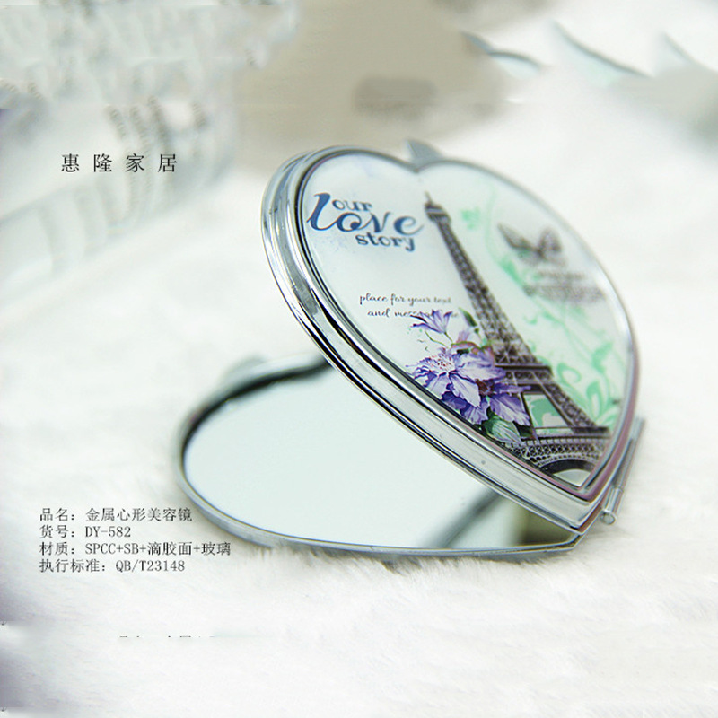 Metallic heart-shaped beauty mirror DY-582 thumbnail