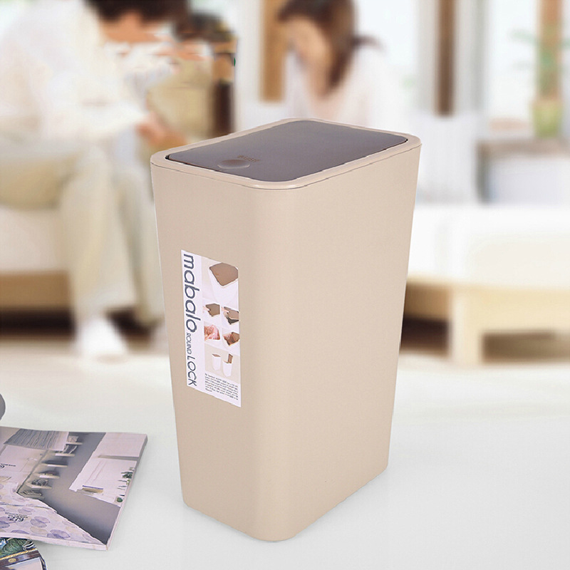 麦宝隆塑料垃圾桶创意厨房卫生间卫生桶家用按压垃圾筒MBL-0337