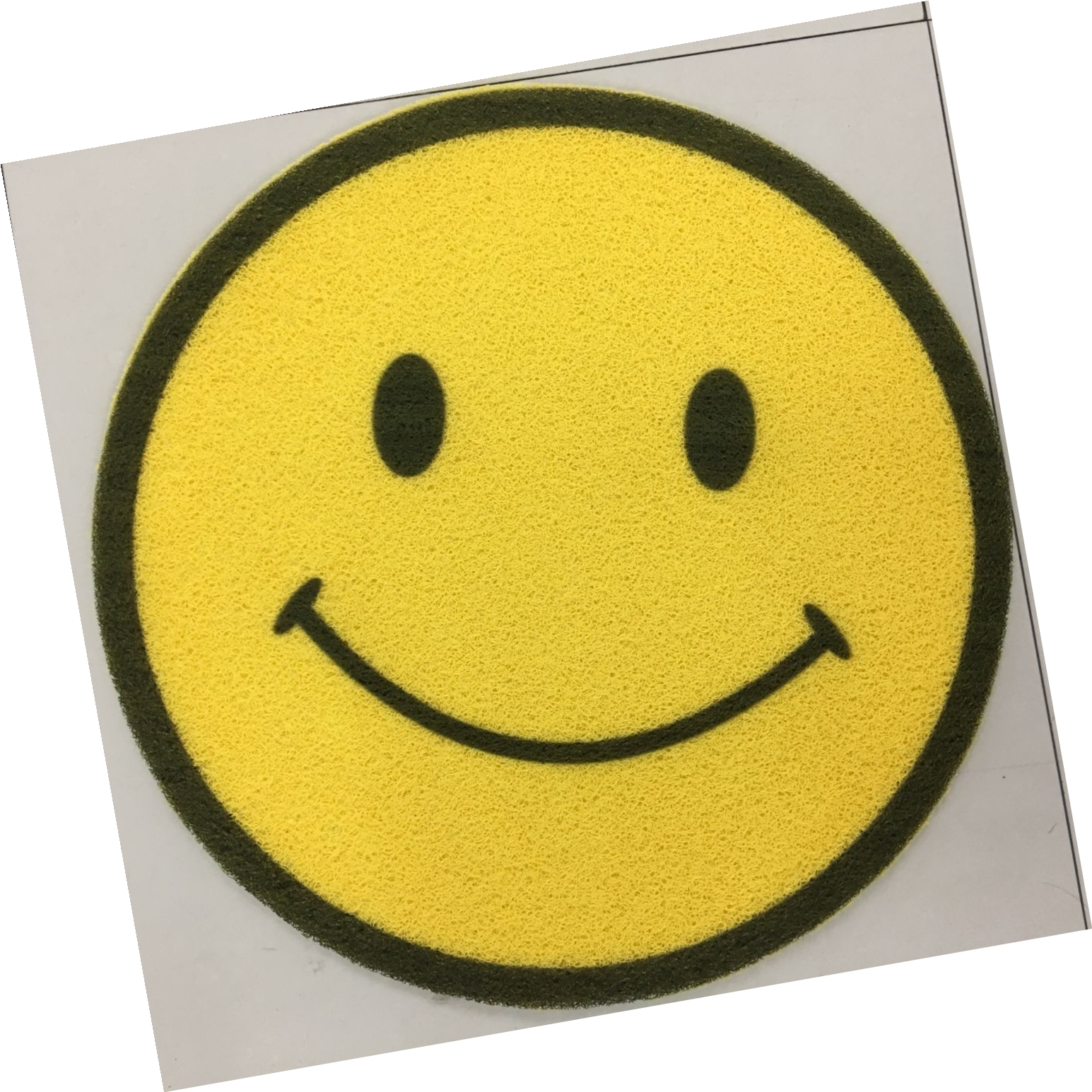 Thin round smiley face brushed printed floor mat, printed Indian mat, smiley face door mat, PVC floor mat, foot mat, silk ring mat, 58*58cm full figure