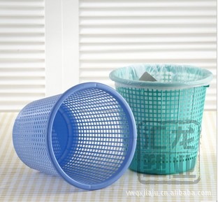 Household Fine Grid Office/Household Plastic Paper Basket Plastic Sanitary Bucket Garbage Bin 70007 Specification drawing