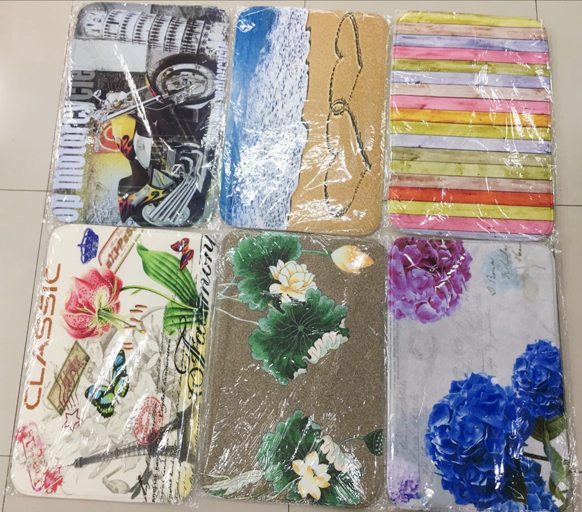 1.0cm thick color-printed coral fleece floor mat, flannel floor mat, anti-slip mat, spray-painted water-absorbing mat Specification drawing