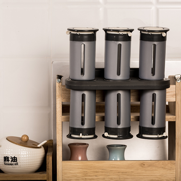 TV产品zero gravity 壁挂式磁铁调料架厨房6只装多功能调味罐吸铁