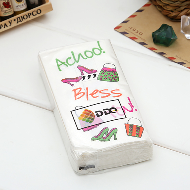 Color printed handkerchief paper advertisement custom original wood pulp without fragrance tissue paper square comfortable soft tissue paper thumbnail