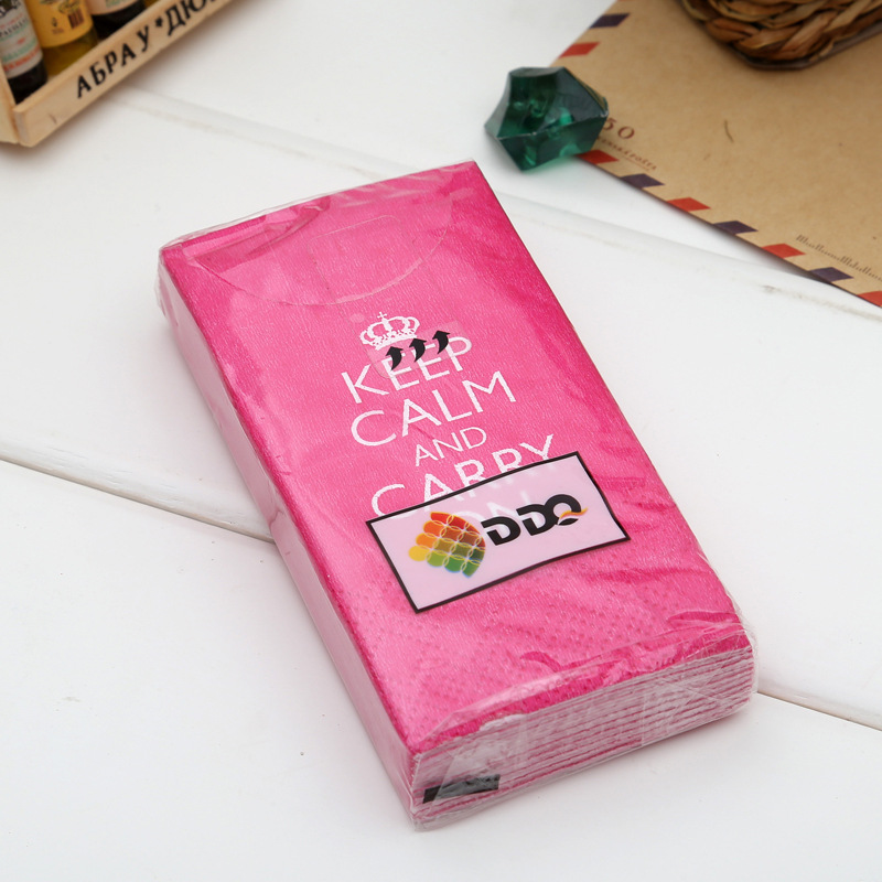 Simple letter design rose-red small packet handkerchief paper no fragrance portable comfortable soft durable tissue paper thumbnail