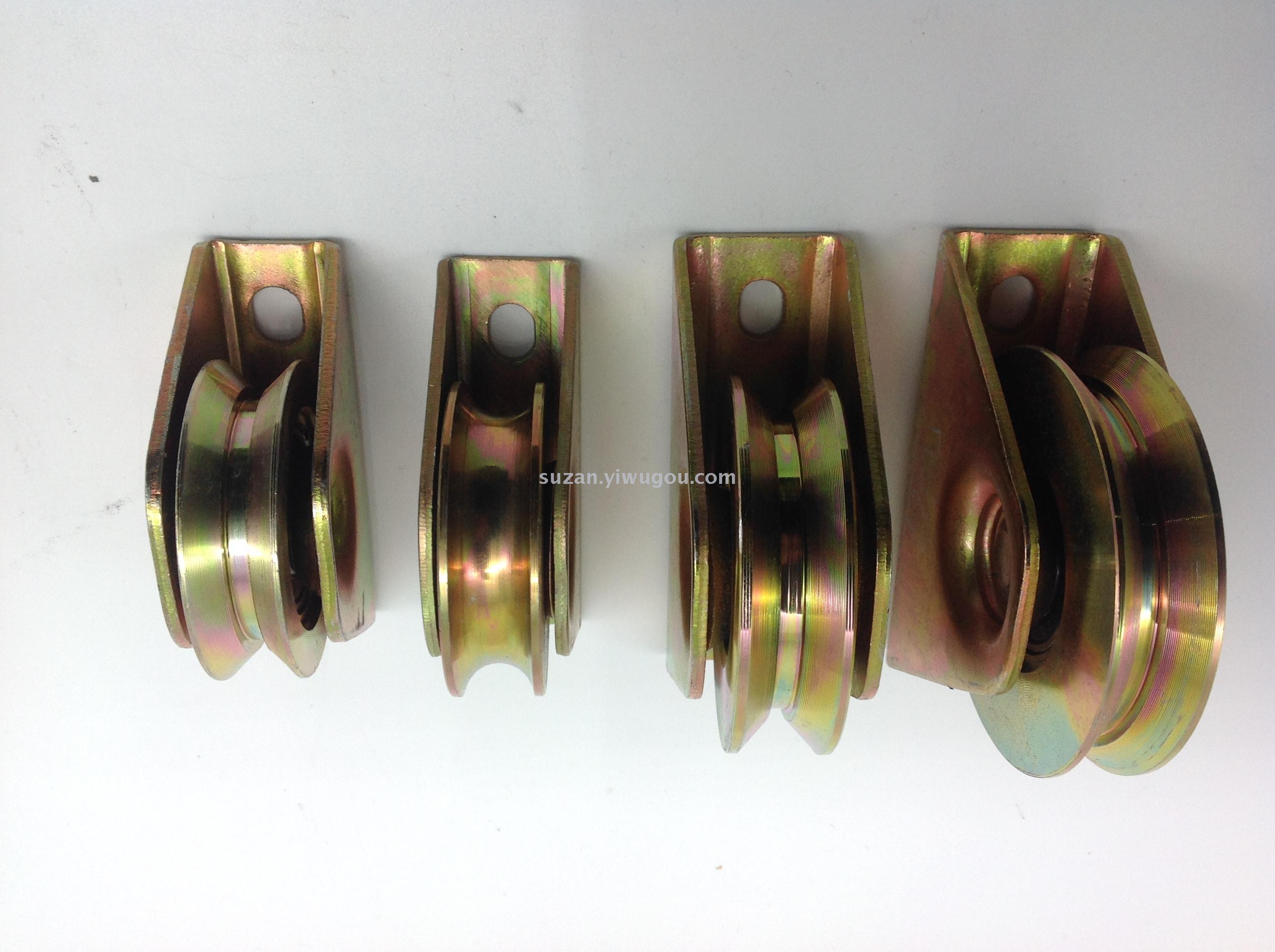 Colored Zinc U-Shaped Groove Square Tube Track Sliding Door Angle Wheel Lifting Pulley Bearing Steel Wire Rope Fixed Pulley details Picture