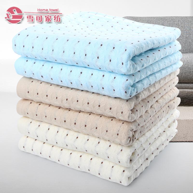 蜂窝纱布毛巾浴巾纯棉蜂窝毛巾全棉圆点吸水面巾