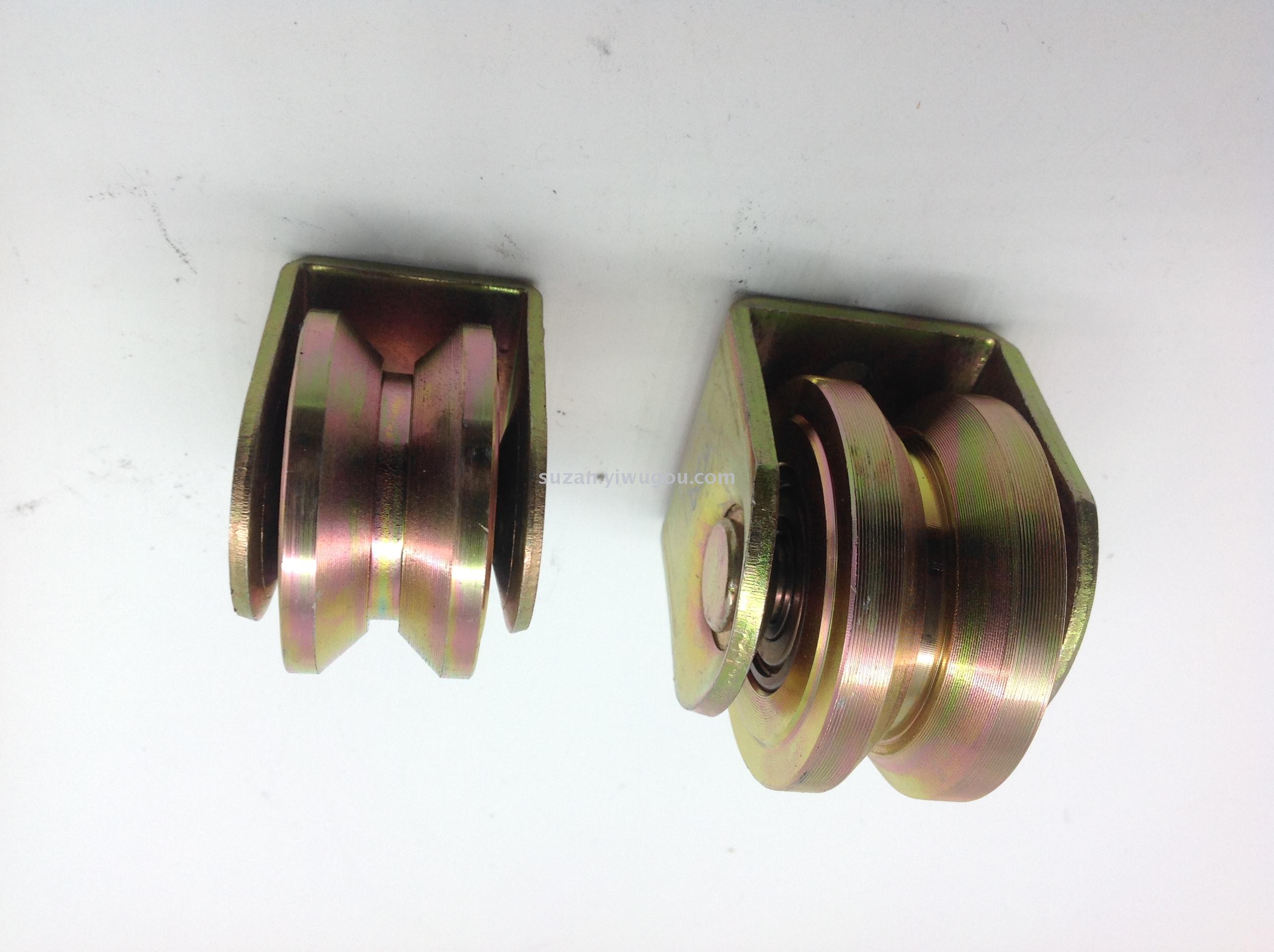 Colored Zinc U-Shaped Groove Square Tube Track Sliding Door Angle Wheel Lifting Pulley Bearing Steel Wire Rope Fixed Pulley Application Scenario