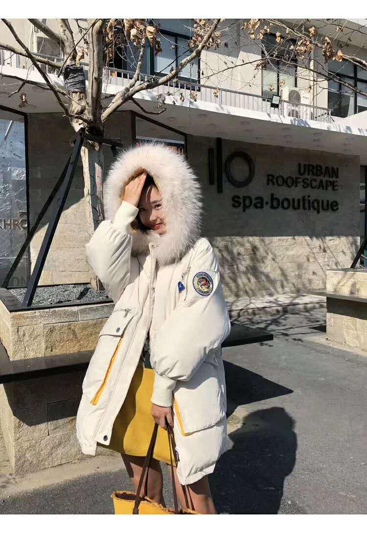 羽绒棉服女中长款大毛领显瘦加厚原宿棉衣外套细节图