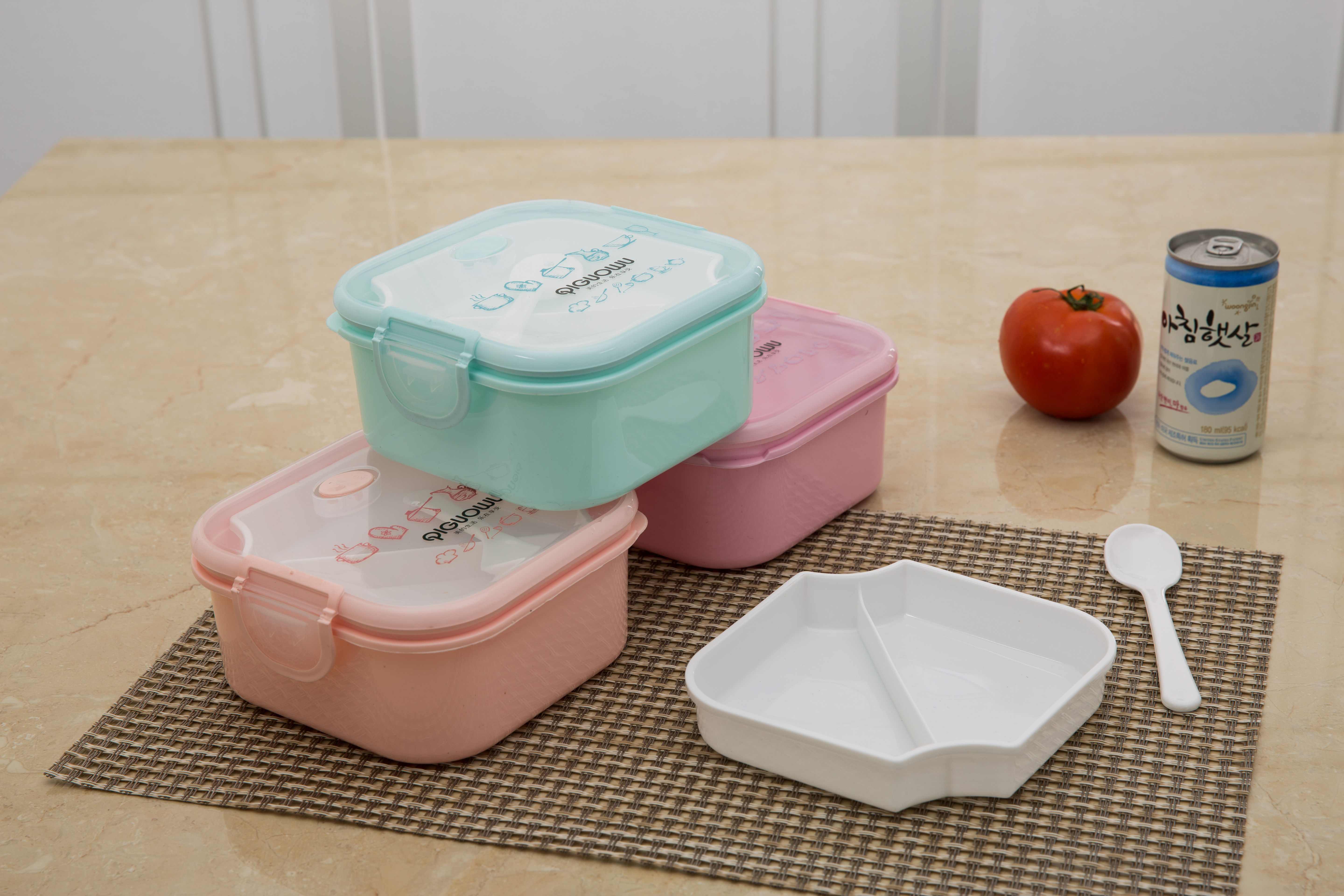 Square bento box can be heated special lunch box bento box students adult children plastic lunch box fruit thumbnail