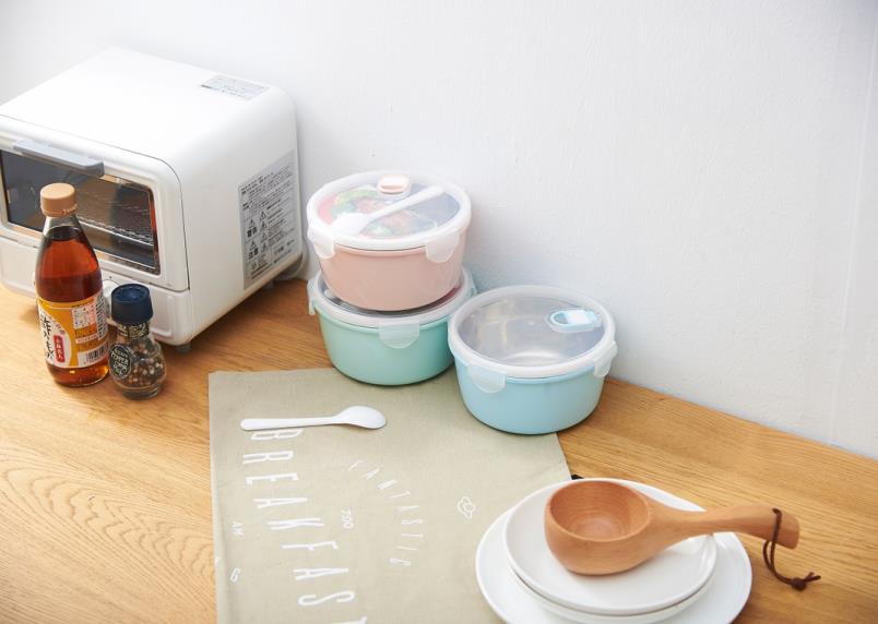 Round stainless steel sealed lunch box simple fashion insulated lunch box creative lunch box boys and girls lunch box thumbnail