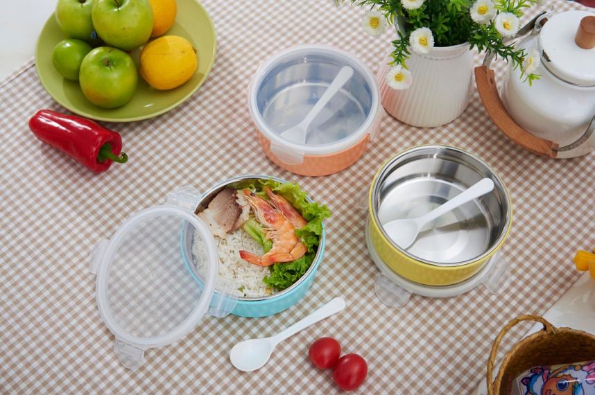 Large stainless steel lunch box simple fashion stainless steel insulated lunch box creative lunch box boys and girls lunch box