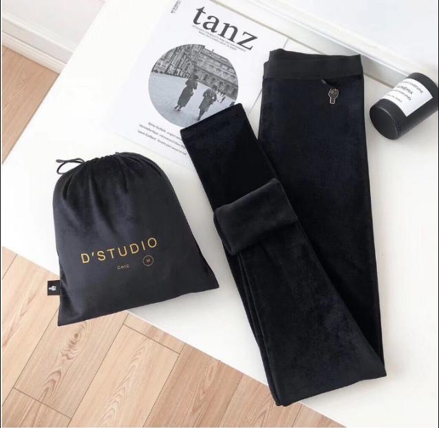 Velvet kitten pants, warm fleece version pearl velvet leggings, women's fleece high-waisted fine nine-inch pants Application Scenario