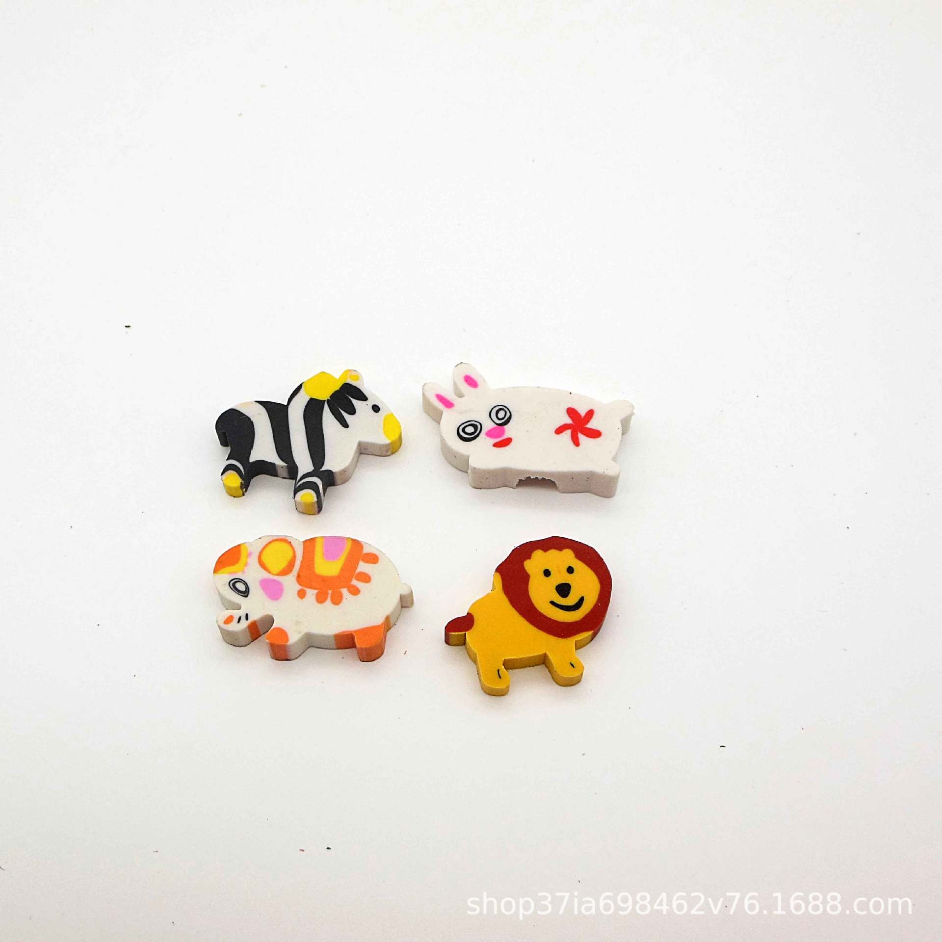 4个可爱动物型橡皮套装定制橡皮擦生产厂家产品图