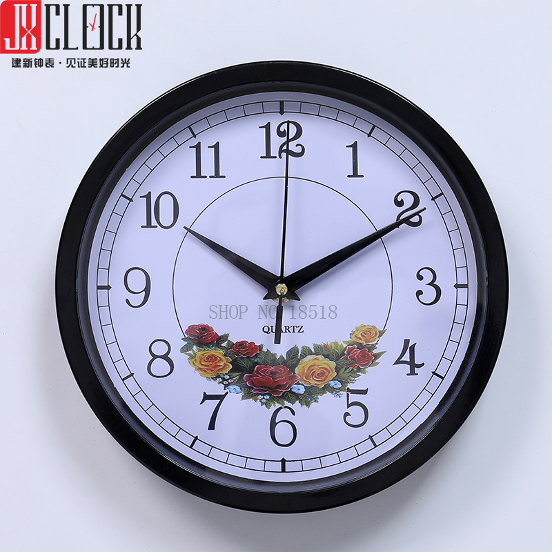 建新钟表圆形23公分咖啡铁塔创意有格调挂钟