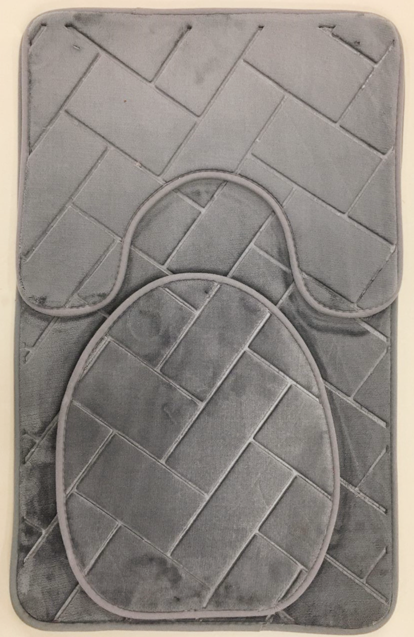 1.0cm thick toilet three-piece set flannel embossed floor mat, water-absorbing and anti-slip mat, toilet mat foot mat Application Scenario