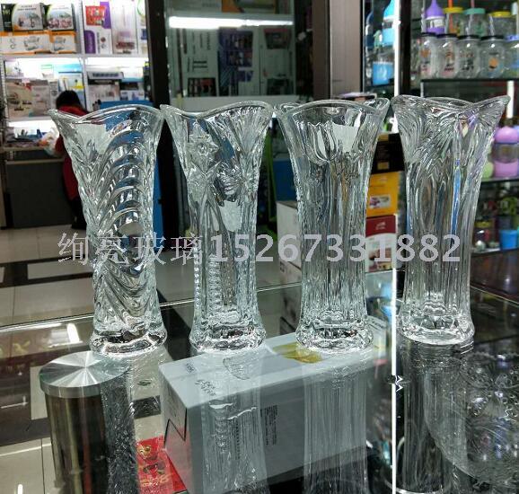 透明玻璃花瓶18cm三瓣花小花瓶 单只花插细节图