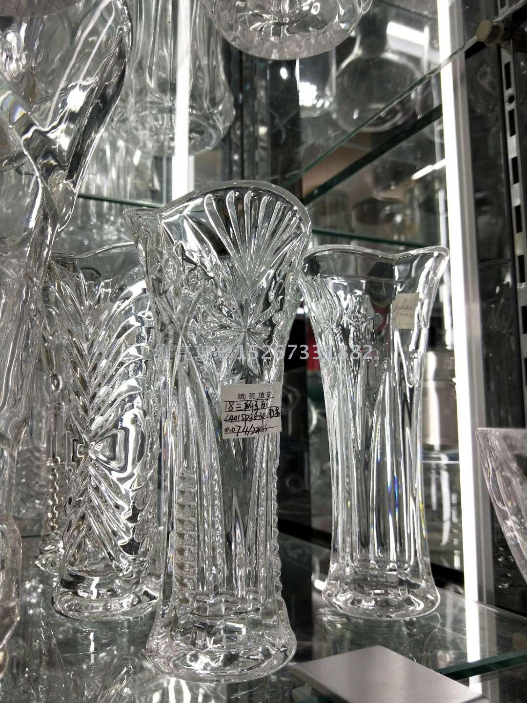 透明玻璃花瓶18cm三瓣花小花瓶 单只花插产品图