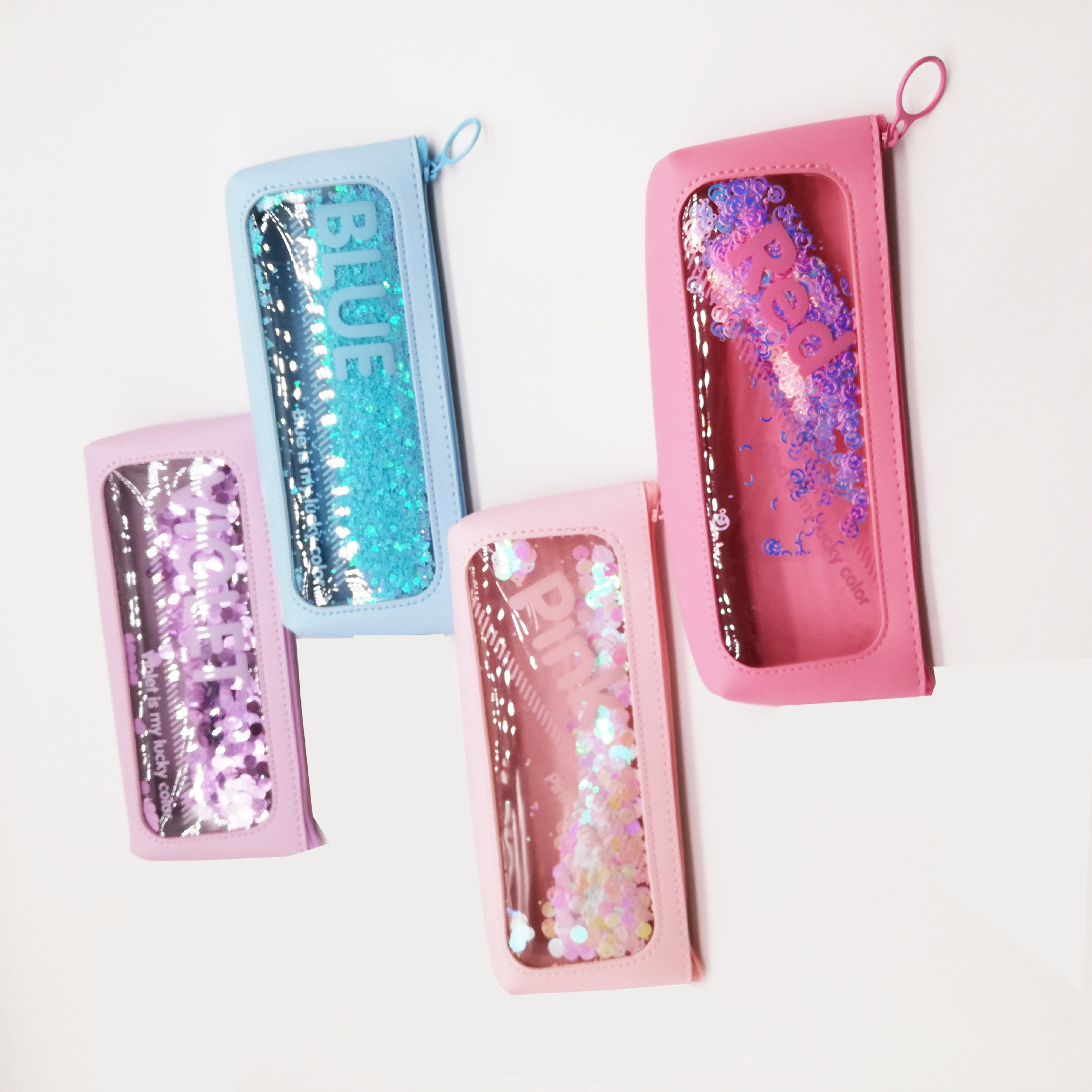 Japanese-style transparent bright sheet pen cases, fresh and clean stationery bags, soft-hearted girls' makeup bags and storage bags manufacturers