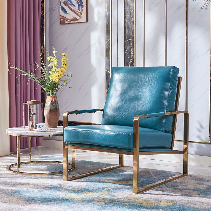 电镀钛金 后现代设计单轻奢单人沙发椅 北欧客厅单椅后现代简约产品图