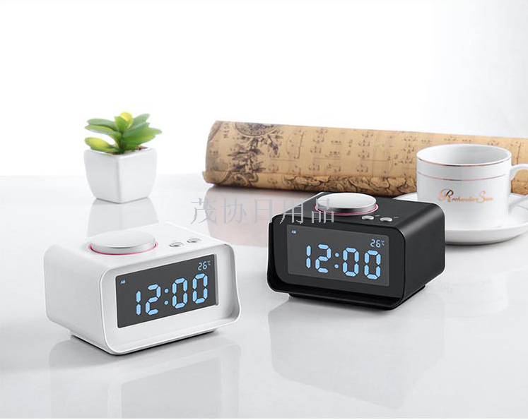 K1 Multi-functional creative smart alarm clock Hotel Snooze silent mini bedside electronic digital clock radio