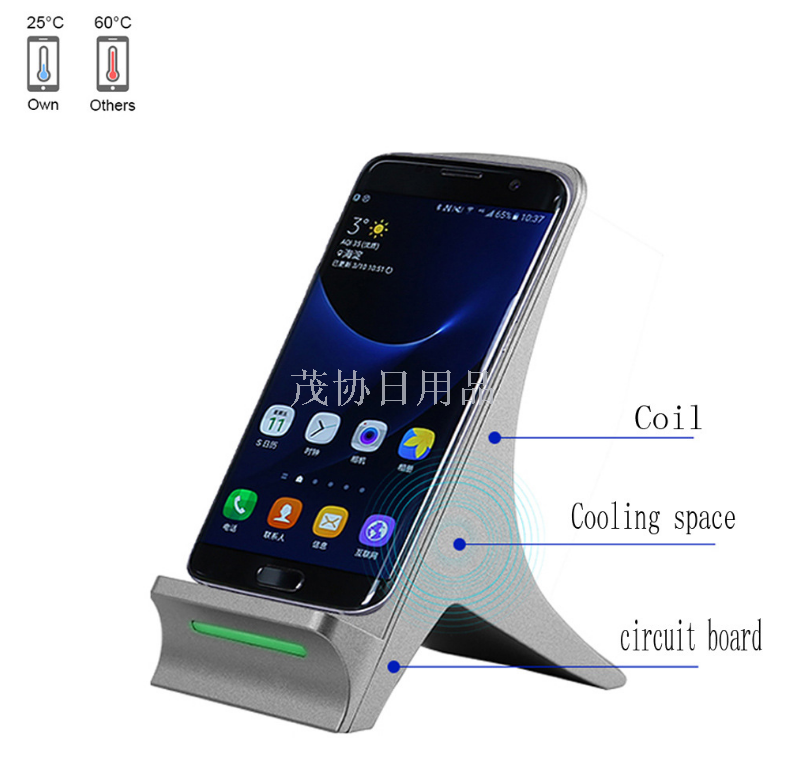 The wireless charger for iphone8plus/x is compatible with the universal QI fast charging dock for Samsung s8 Android phones details Picture