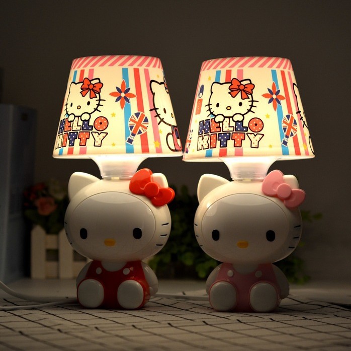 卡通叮当猫插电台灯创意KT猫儿童房卧室床头灯青蛙暖光喂奶灯礼品