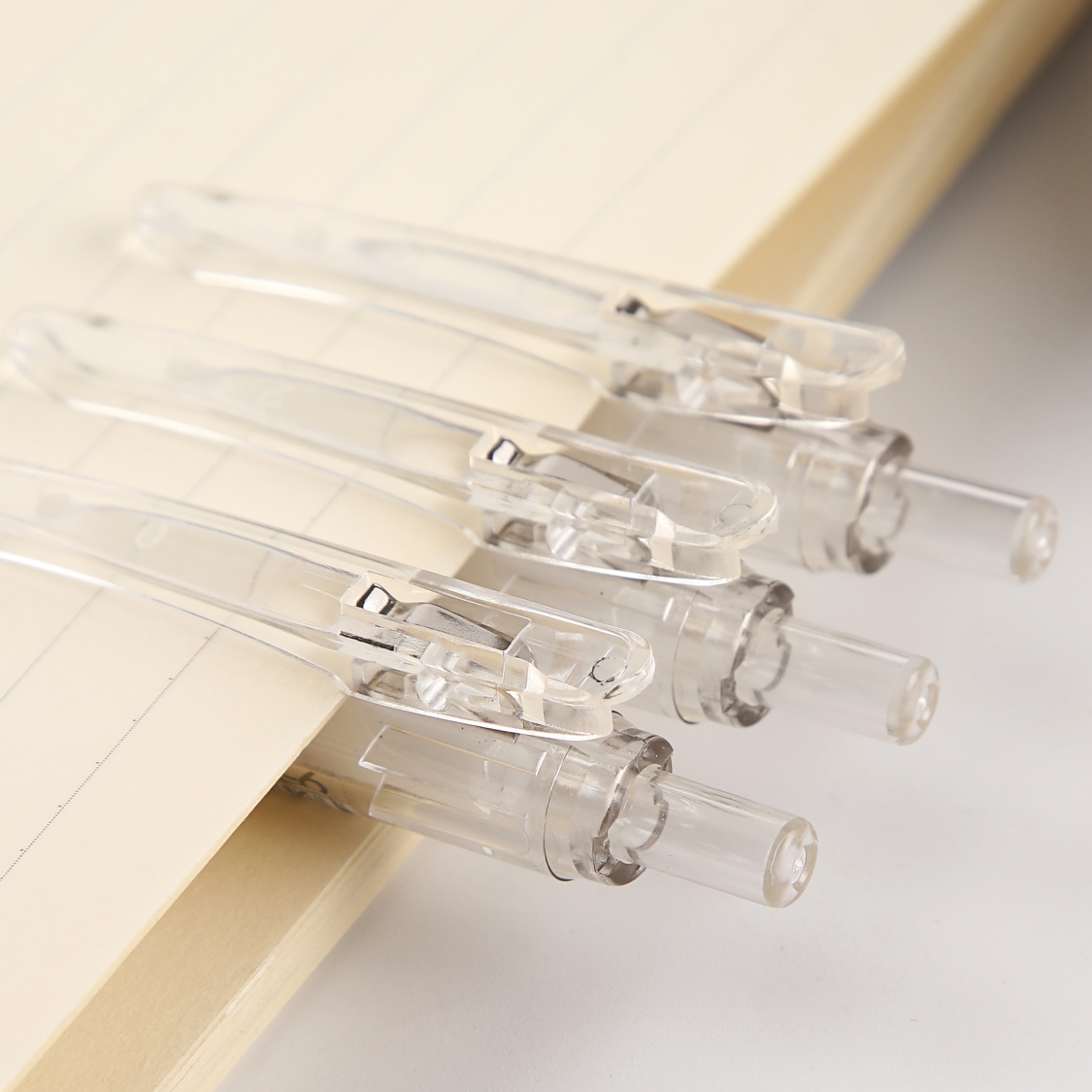 Wanbang Youpin K-6 gel pen, transparent pen barrel, 0.5mm replaceable core, push-spring pen, large capacity spring, large mouth clamp Specification image