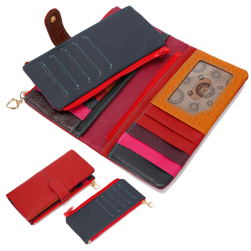 2018新款女士真皮头层牛皮长款钱包多卡位大容量女士卡包钱包外贸细节图