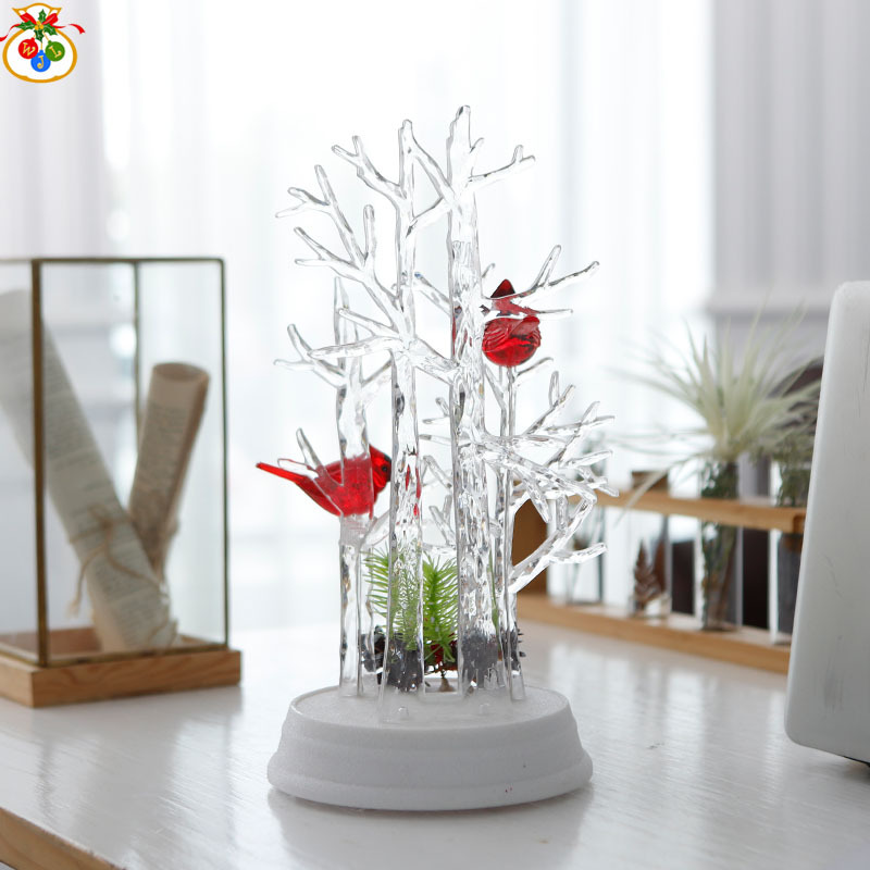 Wdl-1868 Redbird Forest scene Novelty LED Small Night light Atmosphere light Creative table lamp Bedside lamp