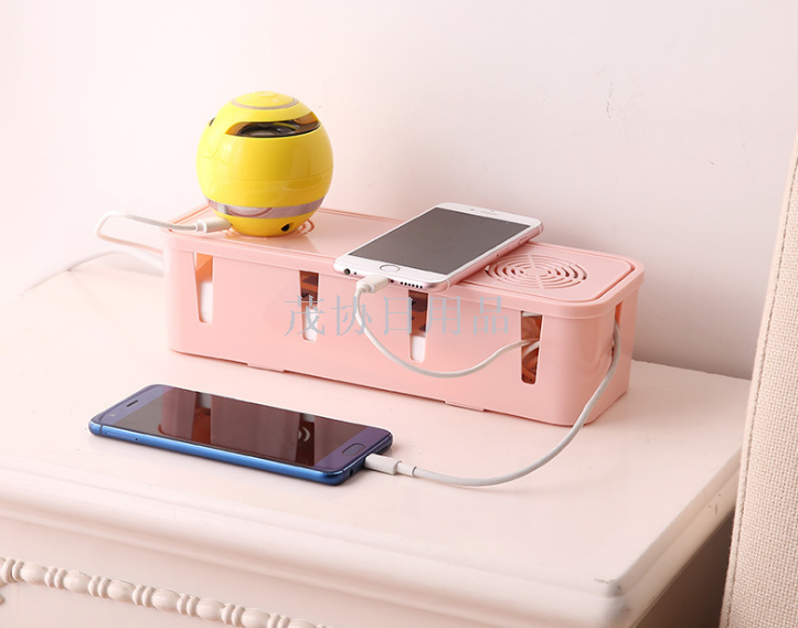 Desktop power strip storage box, power strip board, fixed cable collection box, power cord socket, data cable storage and organization box, for export sales only, for export sales only Specification image