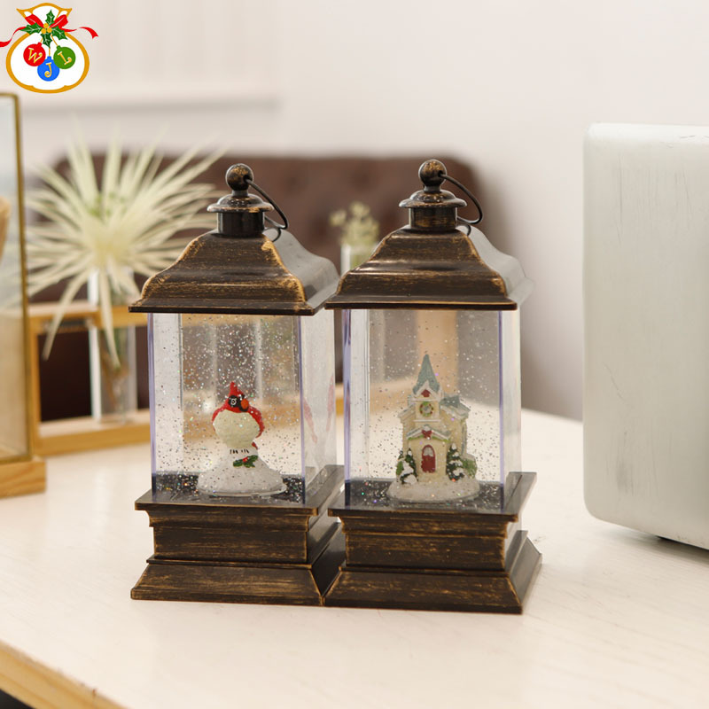 圣诞家居摆件树脂工艺品水晶盒结婚礼物风灯装饰品细节图