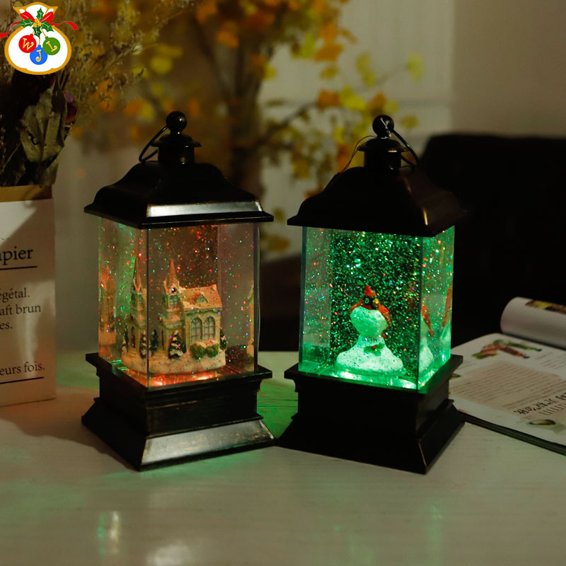 圣诞家居摆件树脂工艺品水晶盒结婚礼物风灯装饰品