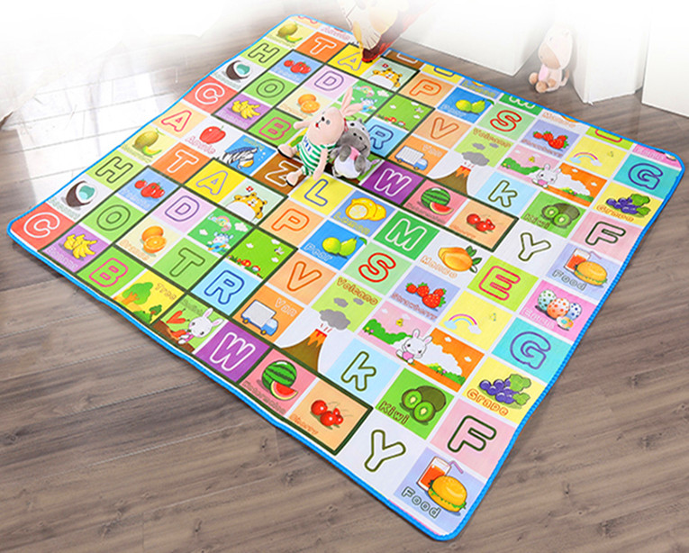 0.8cm thick, 200*180cm double-sided children's eco-friendly play mat, baby mat, climbing mat, PE floor mat thumbnail