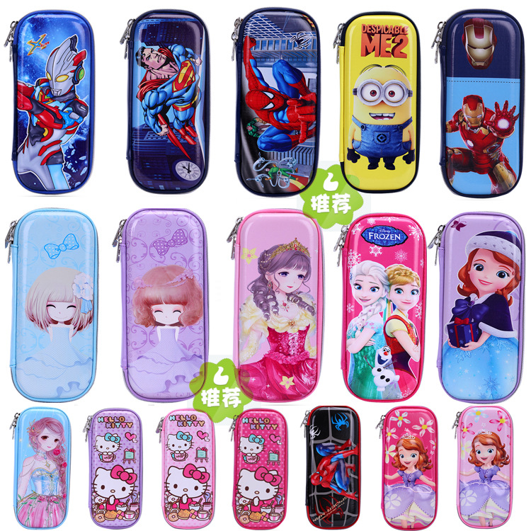 Cartoon Creative Pen Bag Female Primary And Secondary School Students Multi-Color Eva Waterproof Pressure Pen Case