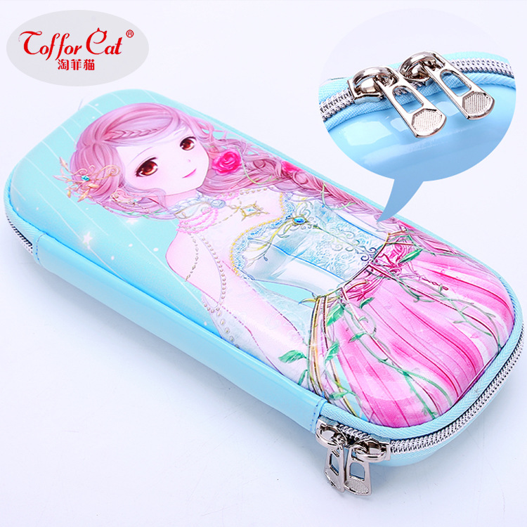 Cartoon Creative Pen Bag Female Primary And Secondary School Students Multi-Color Eva Waterproof Pressure Pen Case details Picture