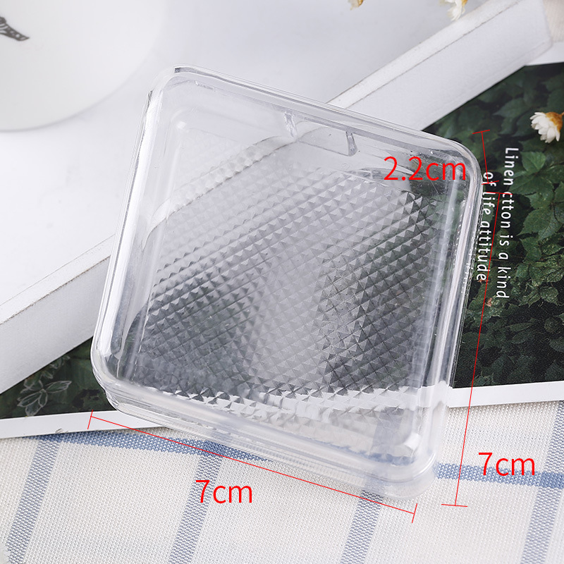 新款透明空盒简约菱形收纳盒粉扑睫毛饰品首饰小零件多用途整理盒