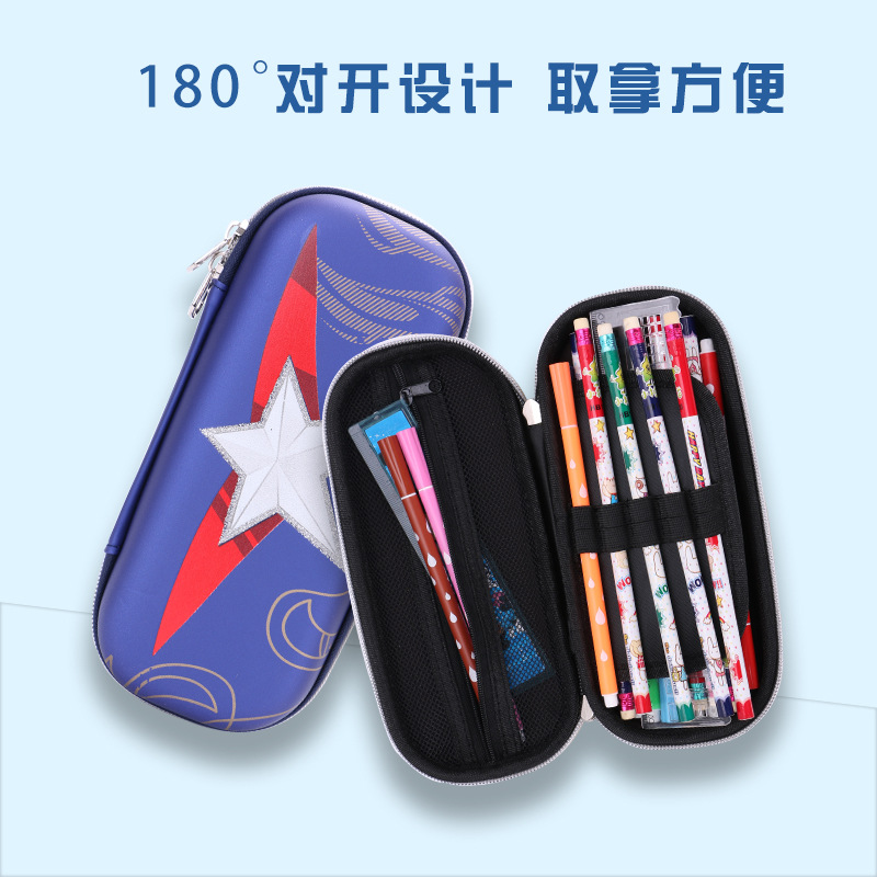 Wholesale Fashion Pentagon Medal Pencil Case Eva Pen Case Large Capacity Children's Waterproof Simple Pen Case Application Scenario