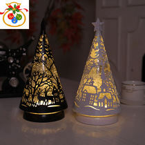 Christmas atmosphere lights delicate household furnishings elk house scene tree trembling-sound wind lights