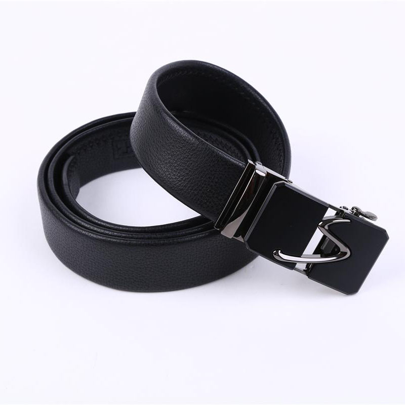 腰带男式真皮自动扣裤带正品商务潮流年轻人捷豹男士皮带细节图