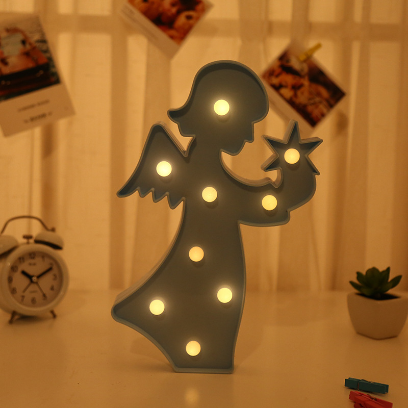 ins新款天使小夜灯 节日派对造型灯 少女心房间装饰灯圣诞灯细节图