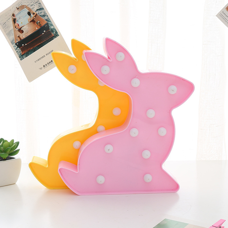 韩式chic风月兔小夜灯 求婚告白装扮灯房间装饰3D立体灯