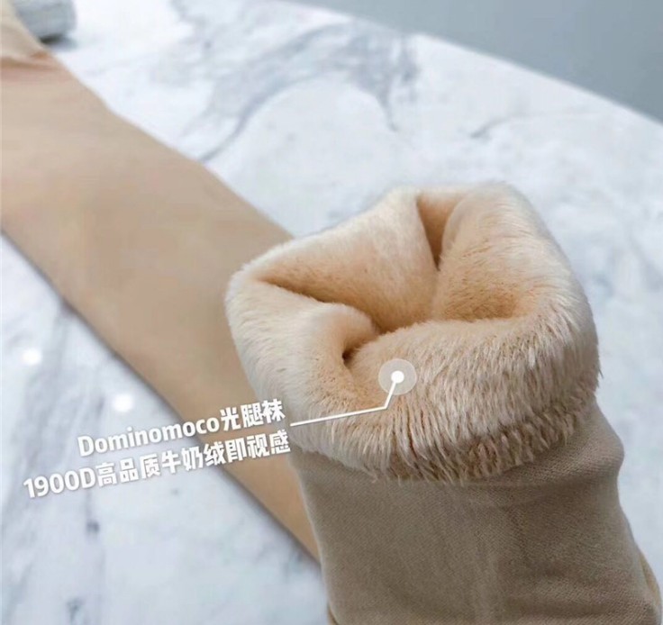 牛奶婴儿绒光腿神器光腿加绒加厚踩脚袜细节图