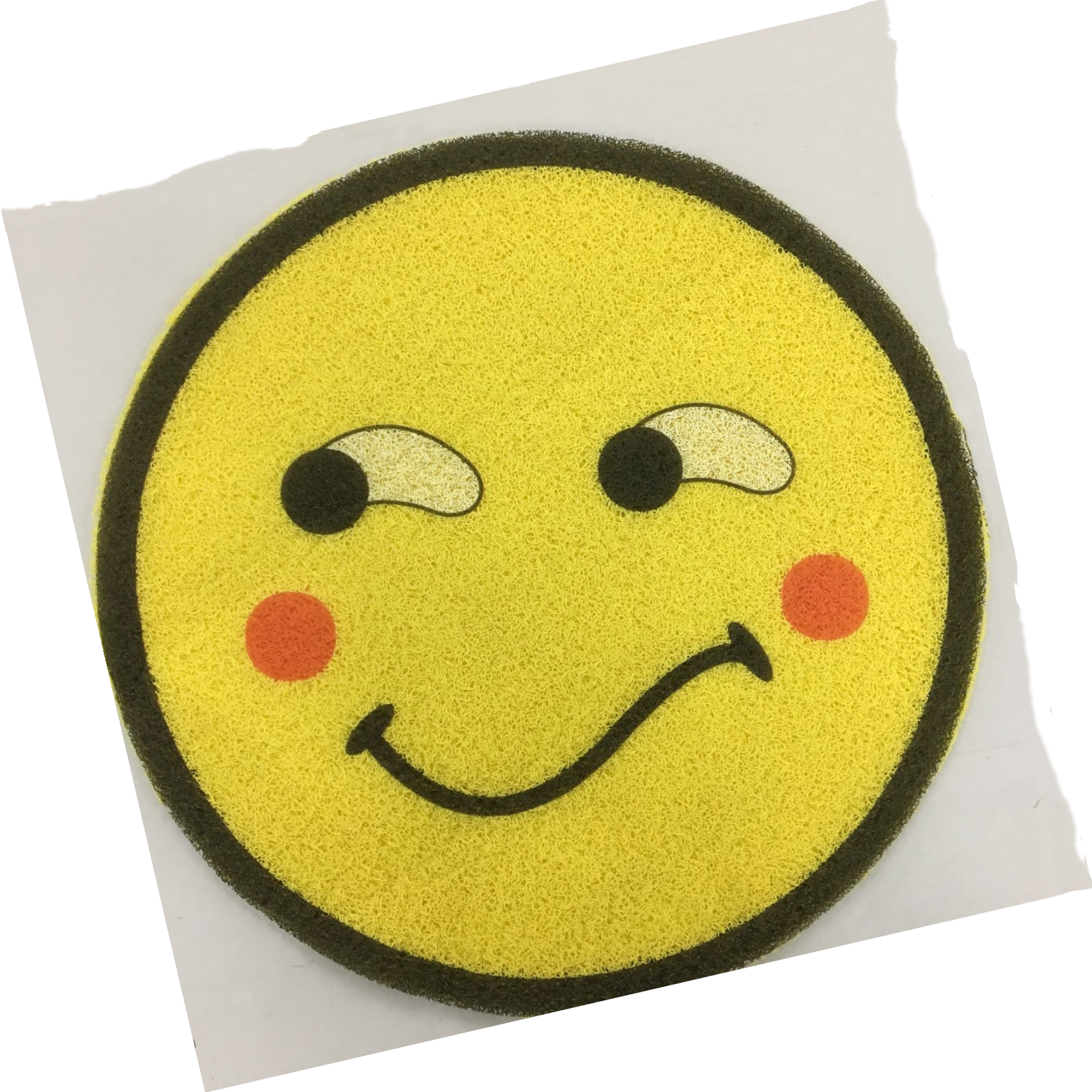 Thin round smiley face brushed printed floor mat, printed Indian mat, smiley face door mat, PVC floor mat, foot mat, silk ring mat, 58*58cm Application Scenario