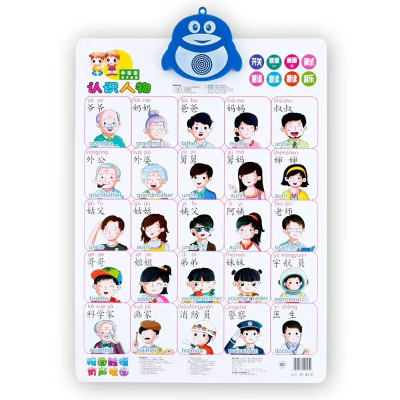 乖宝宝 有声挂图 拼音 数字 字母 动物 人物